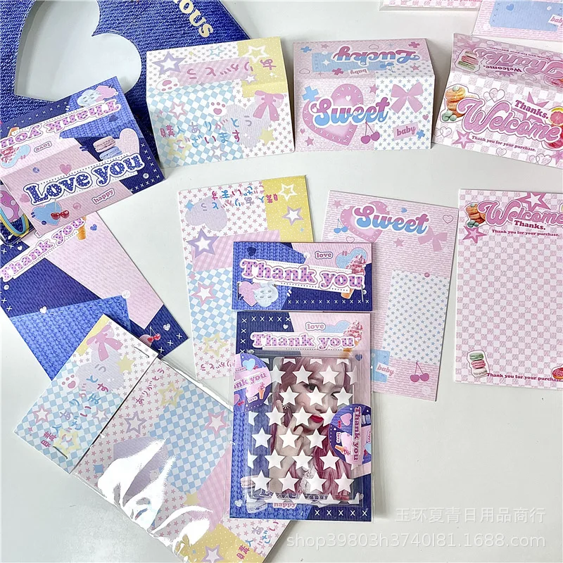 10Set Random Korean Sweetheart Cartoon Card Head Card Back Packing DIY Decor Materials Kawaii Kpop Girl Star Photo Card Mailing