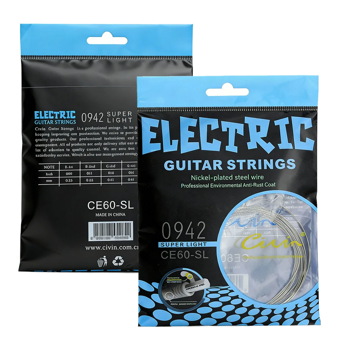 Civin CE60-SL Electric Guitar Strings - Super Light 009-042,