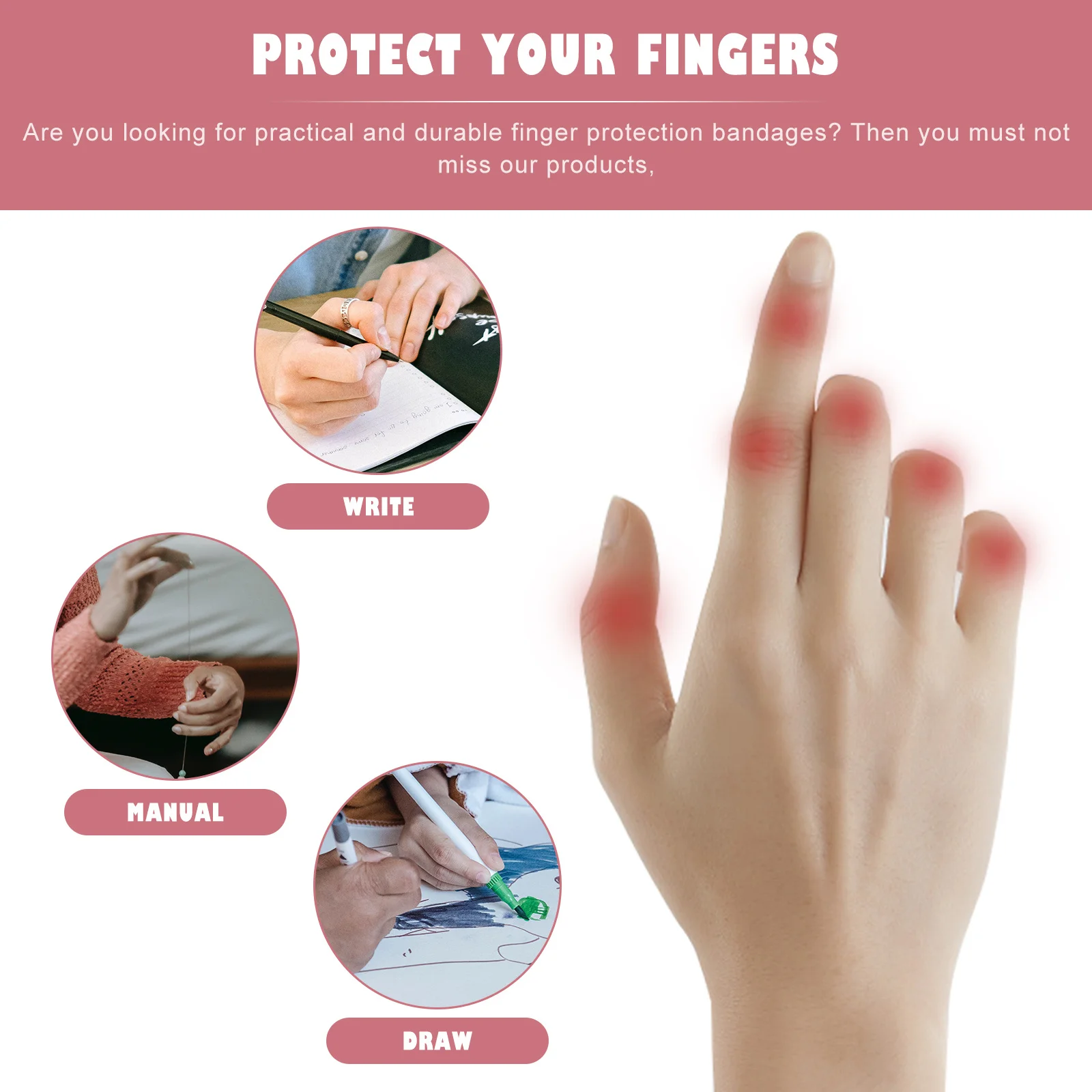 

12Pcs Finger Bandages Anti-Chafe Support Wraps Lightweight Flexible Adhesive Bandages for Athletic Protection Cohesive Tapes