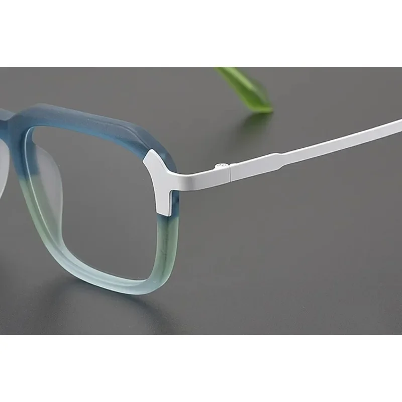 Ultra Light Acetate Glasses Frame High Quality Frosted Color Matching Fashion Square Frame Men Women Myopia Anti-blue Eyewear