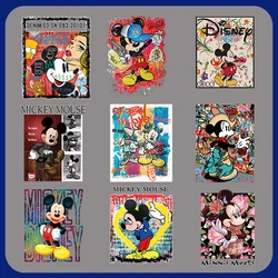 Disney Mickey Minnie Mouse Goofy Patches Clothing Heat Transfer Stickers Iron on T-Shirt Patches for Clothes Kids Kawaii Custom