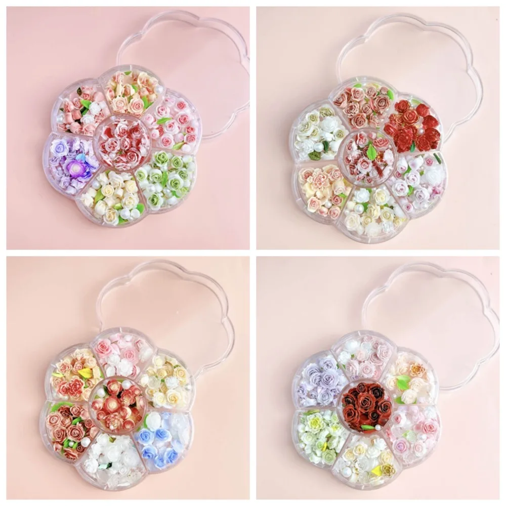 

Mixed Pearl Beads Rose Nail Decorations Manicure Ornaments Nail Supplies Rose Nail Rhinestones Pink Rose Flower DIY Nail Charms