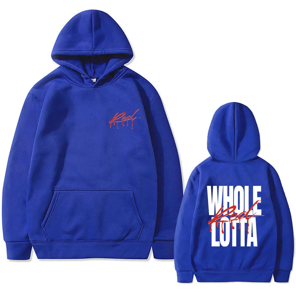 Hip Hop Rapper เวลาทั้ง Lotta สีแดงกราฟิก Hoodie ผู้ชายผู้หญิงแฟชั่นขนาดใหญ่ Pullover Hoodies ชาย Vintage Sweatshirt