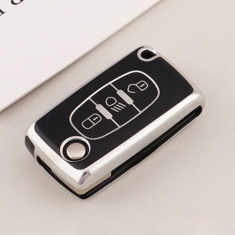 3 Button Flip Key TPU Car Key Cover Case for Citroen C2 C3 C4 Picasso Xsara Berlingo C5 X7 Exclusive C6 C8 for Peugeot Shell