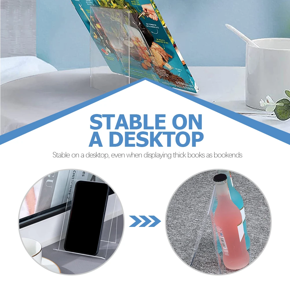 

4pcs Acrylic Bookshelf Transparent Display Stand 100x115x130mm Simple Sign Holder Versatile Rack Price Menu Storage Exhibitions