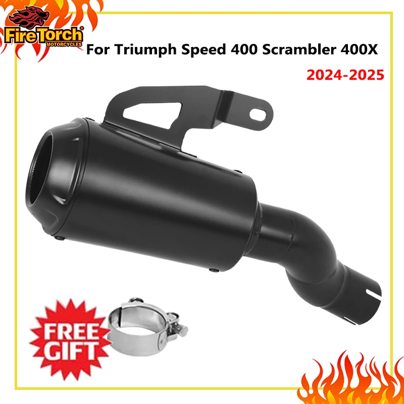 

Slip On For Triumph Speed 400 Scrambler400X 400X 2024 2025 Motorcycle Exhaust Systems Escape Moto Middle Link Pipe Muffler