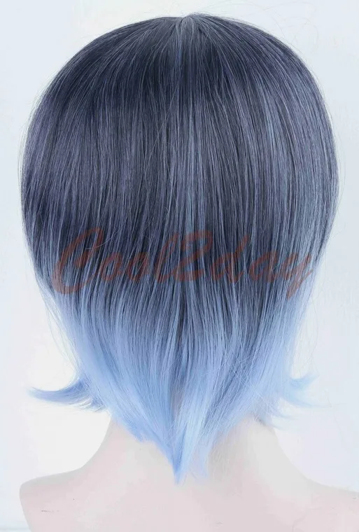 Nuove parrucche Lolita Ombre blu Cosplay parrucche per capelli lisci medio-lunghi resistenti al calore