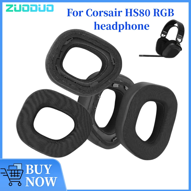 

ZUODUO Cooling Gel Replacement Earpads Ear Cushions for Corsair HS80 RGB Headphones