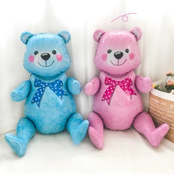 3D Standing Bear Foil Balloons Baby Girl Blue Pink Ball Boy 4D Bear Foil Balloons Birthday Baby Shower Decorations Kids Toys