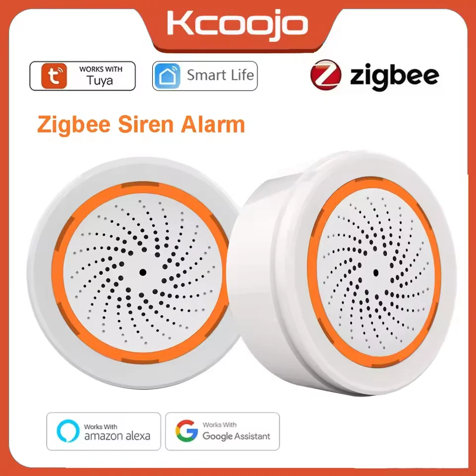 Smart Siren Alarm Tuya Zigbee Sound Light Sensor Smart Alarm Siren 90dB Alert App Remote Control Home Security Protection System