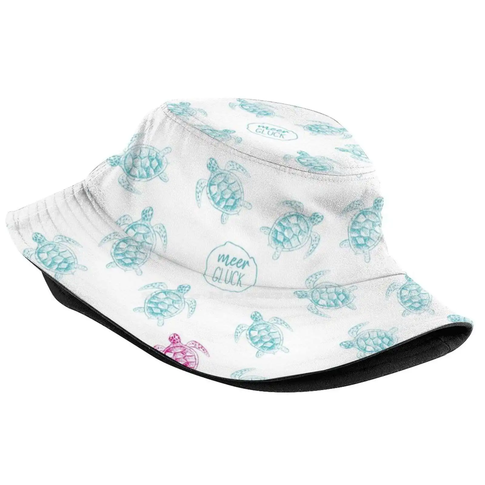 Turtle Mania White Sun Cap Fisherman Hat Bucket Hats Waterturtle Seychelles White Turquoise Ocean Happiness At Sea Vacation Sun