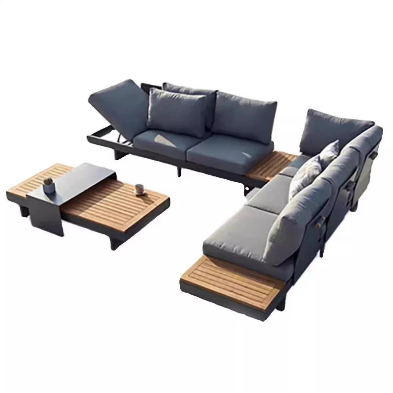 Outdoor sofa, villa, courtyard model room, leisure, high-end garden, outdoor balcony, anti-corrosion wood coffee table furniture