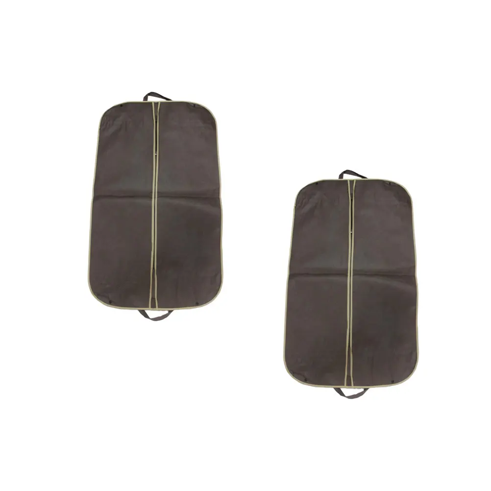

2Pcs Non-Woven Suit Cover Formal Dress Storage Bag Zipper Portable Dustproof for Winter Clothes Travel Coffee