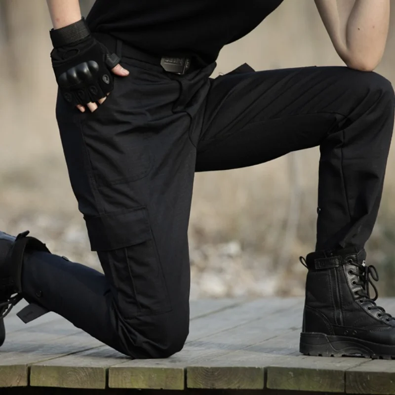 Four Seasons Security Training Trousers Black Multi Pocket Durable Worker Pants Special Training Working Wear Tactical Pants