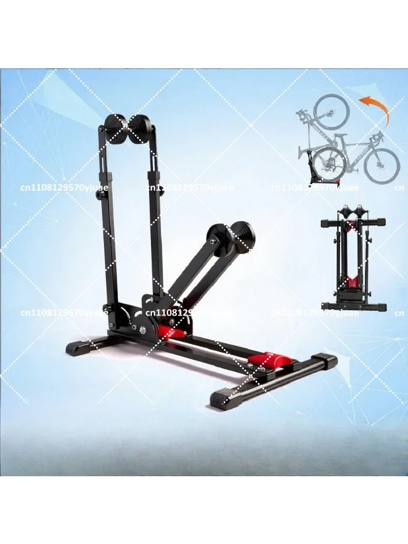 Vertical Bike Parking Rack Double Rod Folding Display Stand U-Shaped Bracket