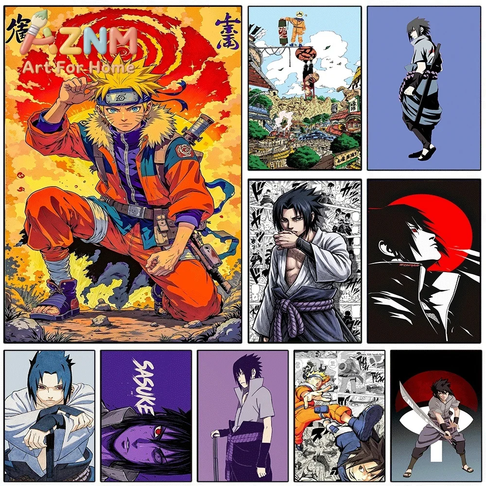 Anime Naruto Canvas Wall Art Young Naruto Uzumaki Dynamic Pose Poster Unframed Canvas Painting Bedroom Living Room Home Wall D