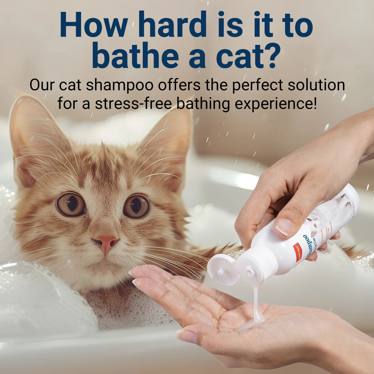 Cat Shampoo Natural Tear Free For All Cat Breeds Deep Cleansing Odor Removing Gentle Softens Fur Soothes Sensitive Skin Pet Bath