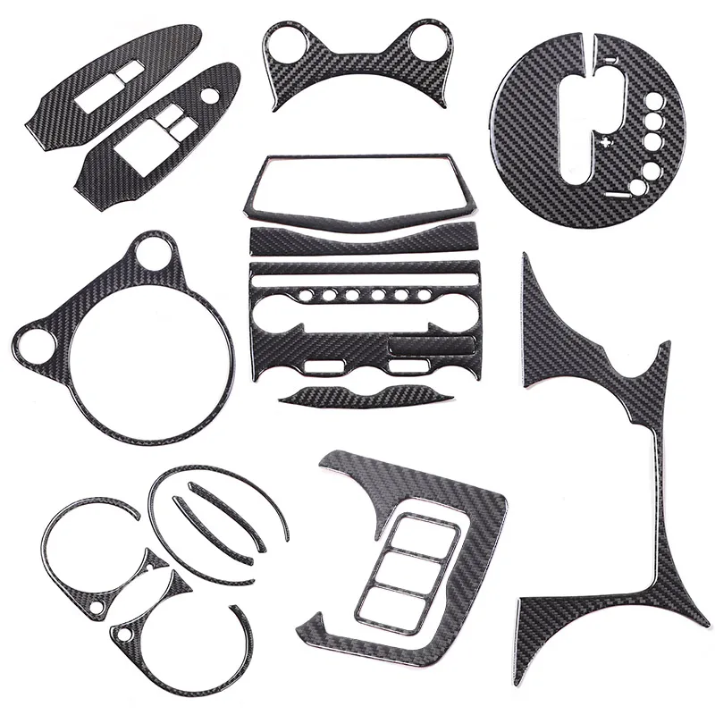 For Nissan 370Z Z34 2009+ Car soft Carbon Fiber up Speedometer Dashboard Console Trim Cover Sticker Kit  Interior Accessories