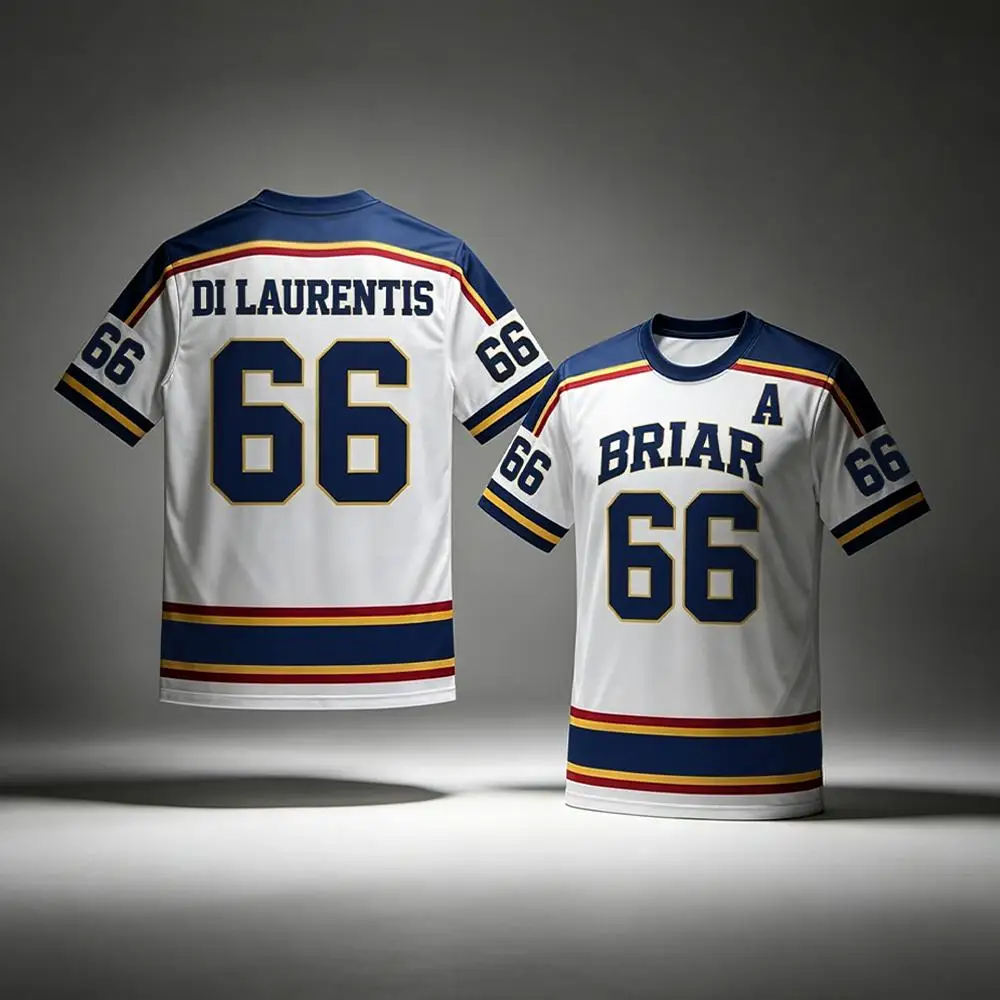 Off Campus Briar University Hockey Jersey Street Vintage DI LAURENTIS 66 Cosplay Uniform Unisex Sport Casual Quick Dry T-shirt