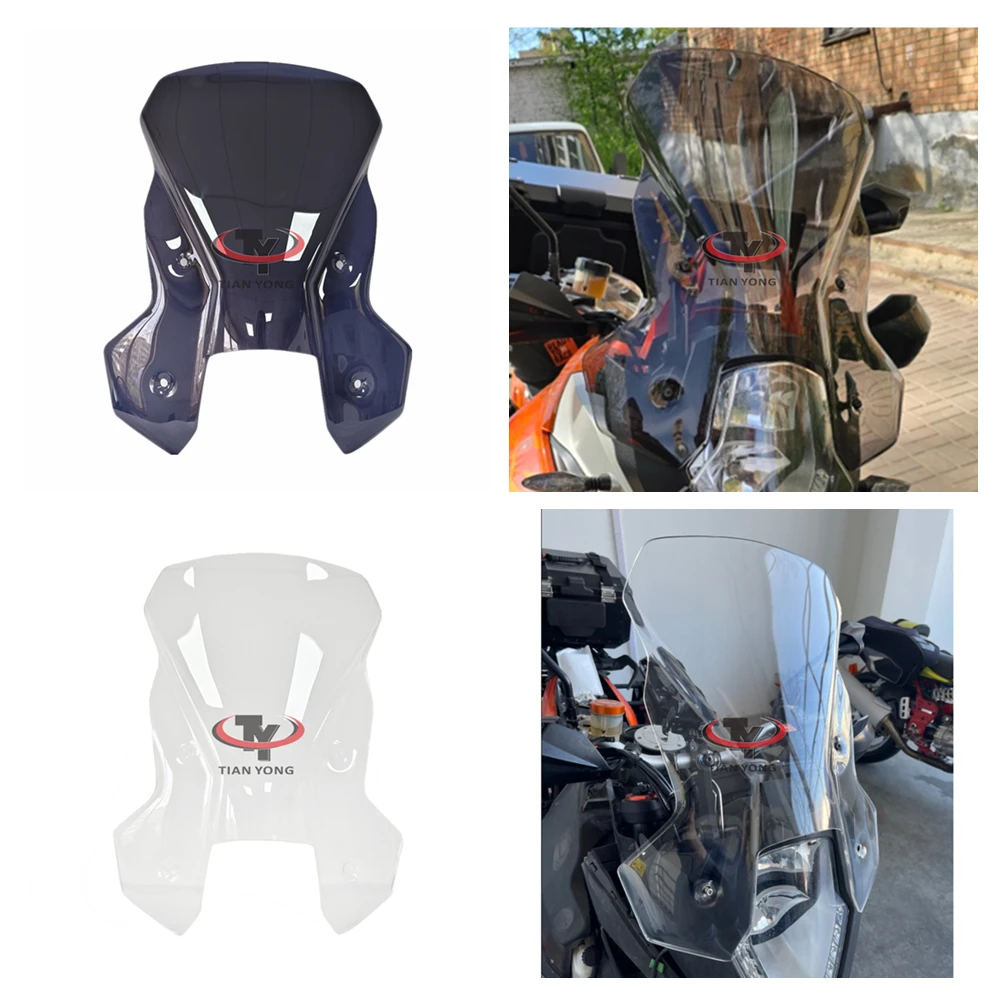 Motorcycle Accessories Air Wind Deflector Transparent/Smoke Grey For KTM ADV 1050 1090 1190 Adventure Windshield Windscreen