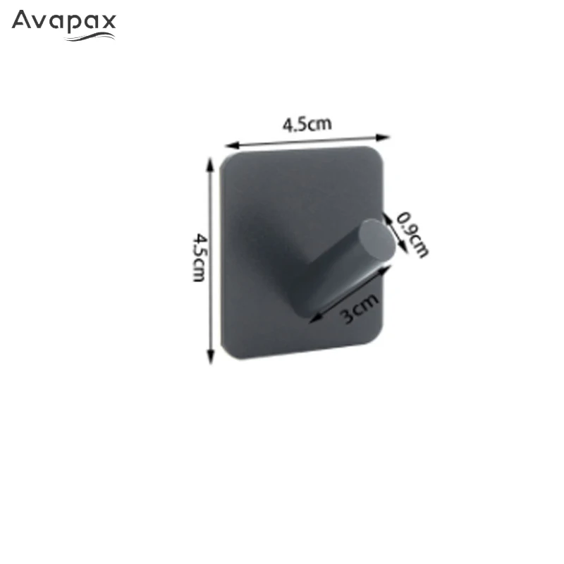 Avapax Self Adhesive Wall Coat Rack Clothes Rack Hanging Hooks Key Holder Rack Towel Hooks Space Aluminum Bathroom Accessories