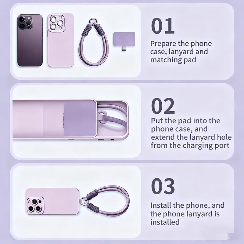 Solid Color Mobile Phone Anti Loss Bracelet Lanyard