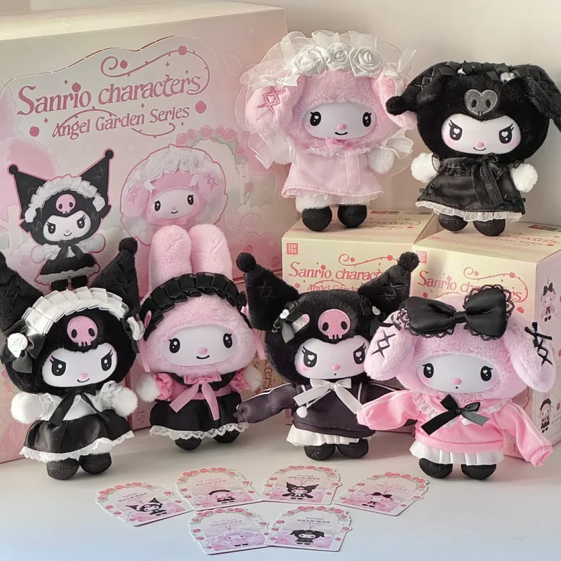 Sanrio Familie Blind Box Engel Garten Serie Anime Peripherie Weiche Vinyl Puppe Tasche Anhänger Schlüsselbund Spielzeug Kinder Geschenk Angepasst