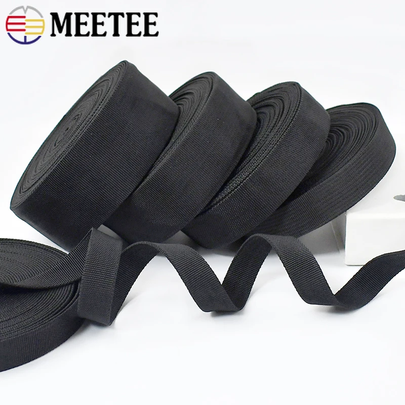 5/10M 20-50mm Tubular Webbing Shoudler Bag Strap Nylon Tape Hollow Bias Binding Belt Clothes Decor Ribbon Sewing Braid Trimming