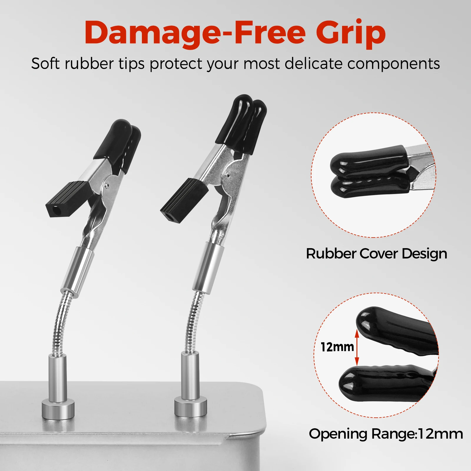 Toolour Magnetic Helping Hands Soldering Tool 2/4 Universal Metal Flexible Arms with Tool Box for Soldering, Electronics Repair