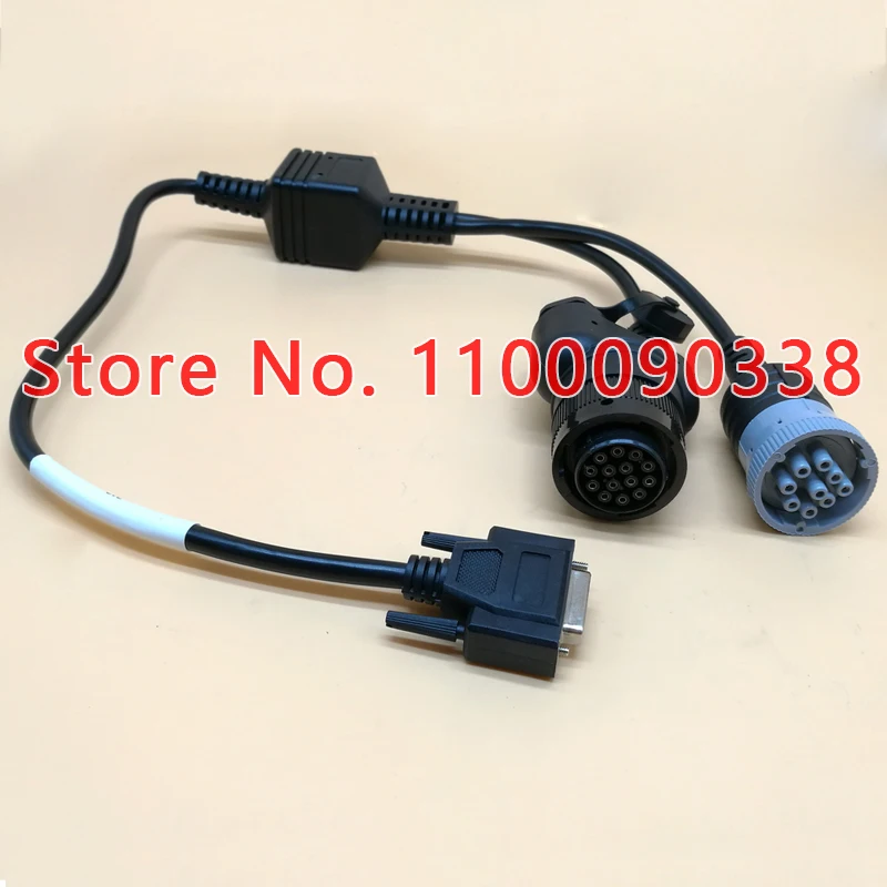 Caterpillar excavator accessory 14pin +9pin Ethernet connection cable for CAT ET4 diagnostic tool 457-6114 4576114