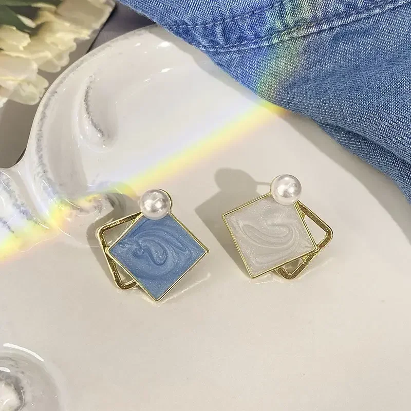ใหม่แฟชั่น Vintage เรซิ่นเรขาคณิต Drop ต่างหูสําหรับผู้หญิงอุปกรณ์เสริมทุกวัน Charms จี้เครื่องประดับของขวัญครบรอบ