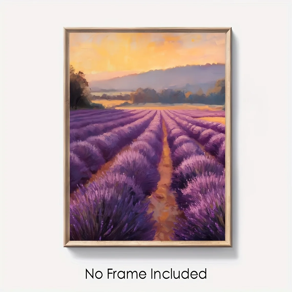2D Flat, 1pc Vertical Lavender Field Canvas Painting - Frameless Pastoral Wall Art Suitable for Home, Bedroom, Kitchen, Livin