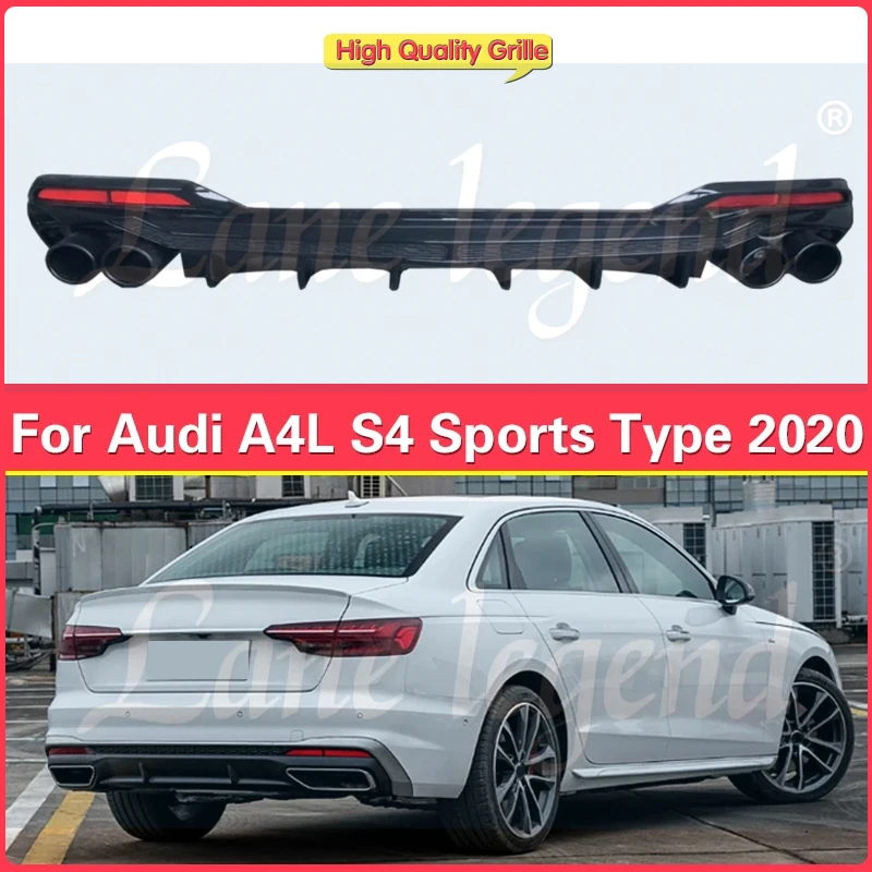 

For Audi A4L A4 Sports Type 2020 High quality Rear Bumper Diffuser Spoiler Splitter Body Kits Protector Tuning Car Styling