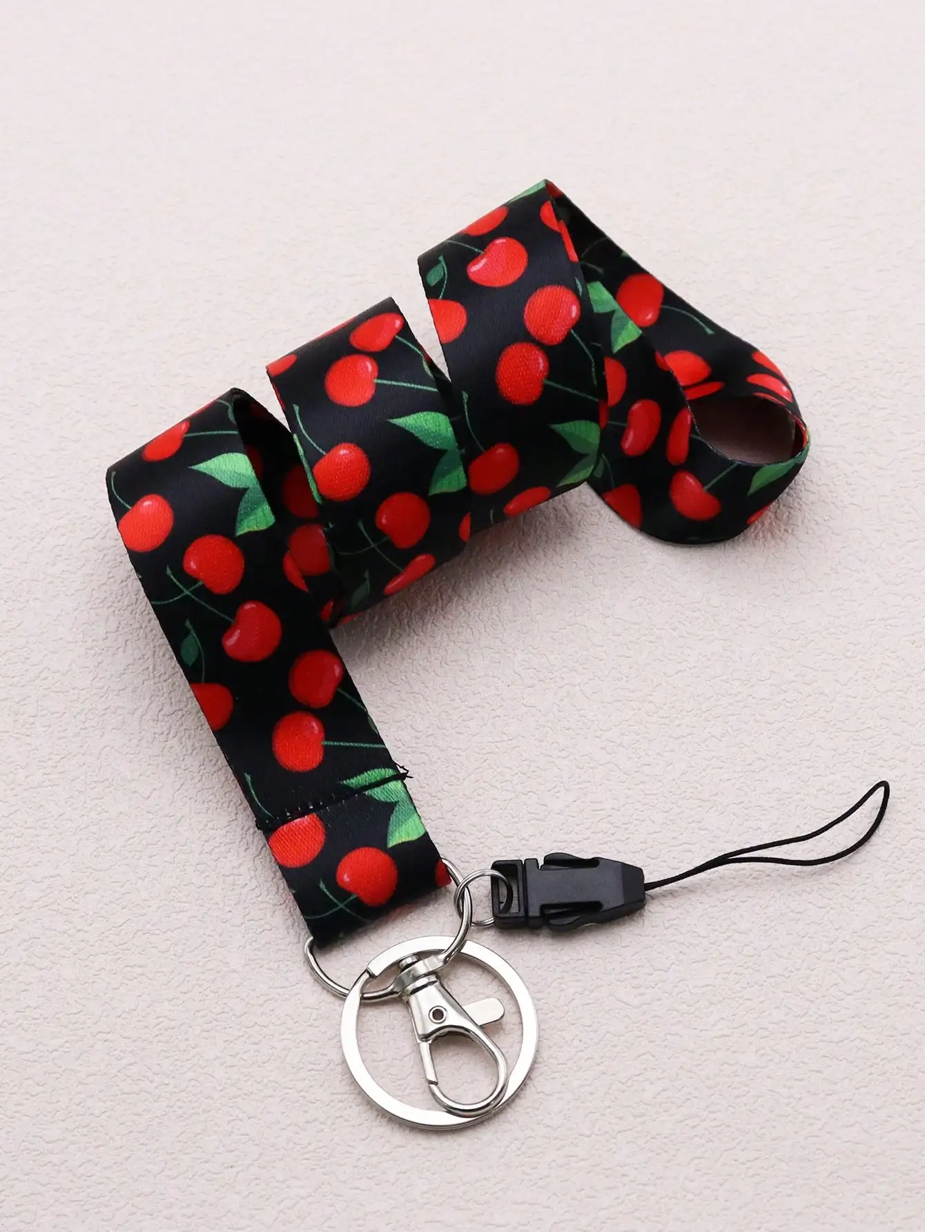 لطيف الكرز المعلم الحبل لمفتاح المفاتيح معرف شارة اسم حامل بطاقة الرقبة شريط لتعليق الهاتف المحمول حلقة رئيسية اكسسوارات النساء هدية #2