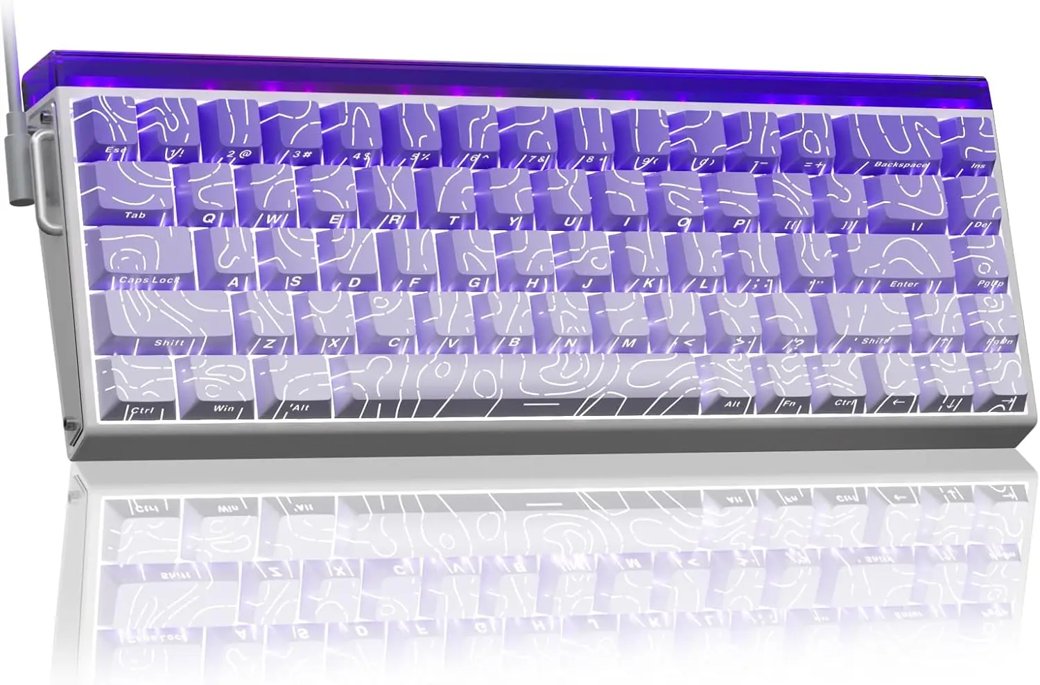 

68-Key Gaming Keyboard with Hall Effect Switches, Adjustable Actuation, 8K Hz Polling, RGB Backlit, Side-Printed PBT Keycaps