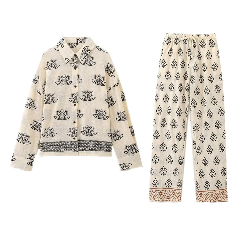 

Ele Embroidered Long Sve Collared irt Summer 2024 New Arrival Women's Faion Holiday Sle 25-35 Years Old