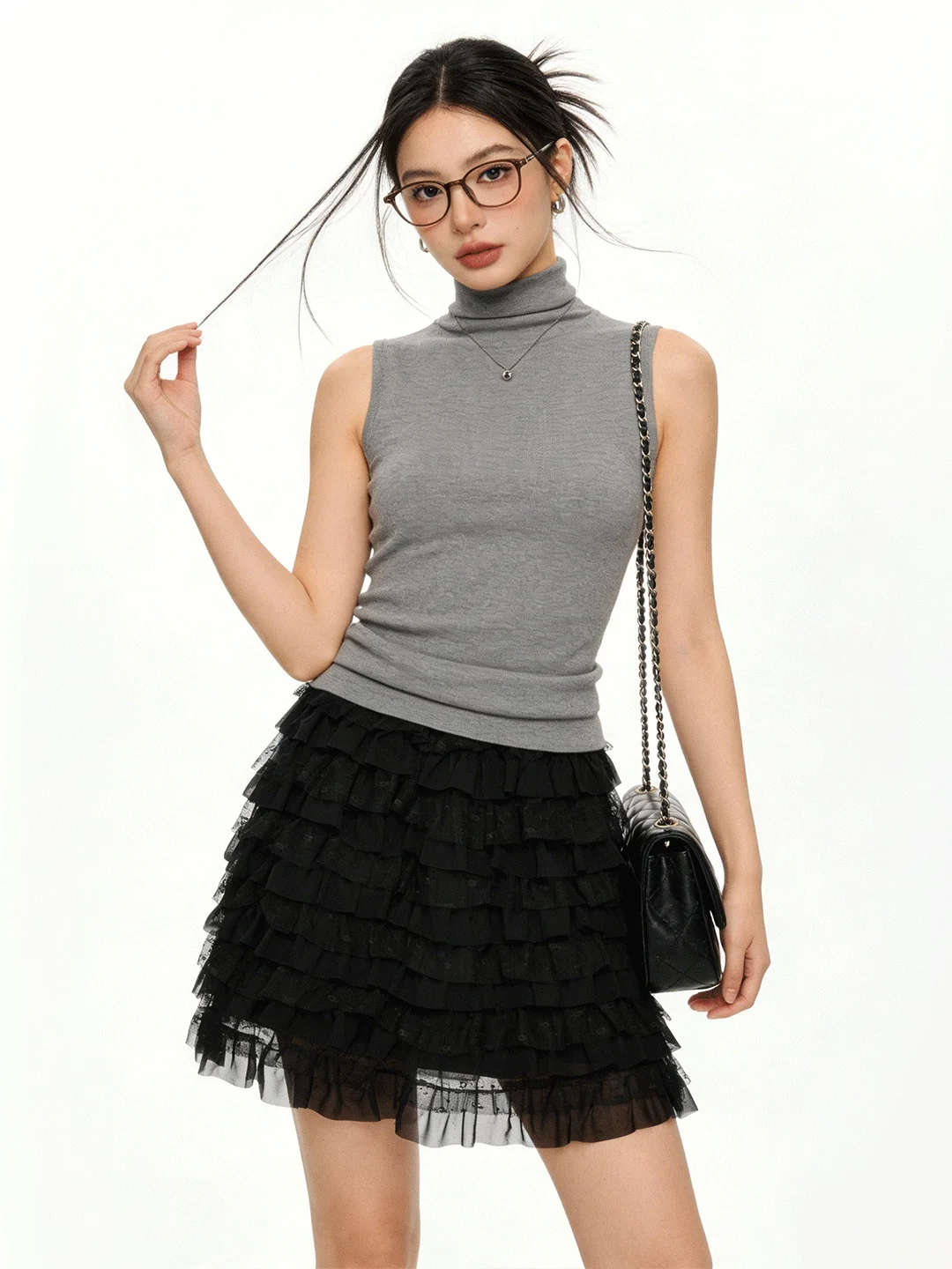 

Новая женская корейская юбка-балетка с высокой талией, кружевная, дышащая, приятная к телу, для весны