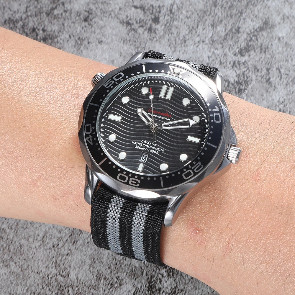 Hebilla plegable, correa de nailon para reloj, correas de lona para reloj, pulsera de 20mm y 22mm, correa de reloj deportiva Universal resistente al agua para Omega