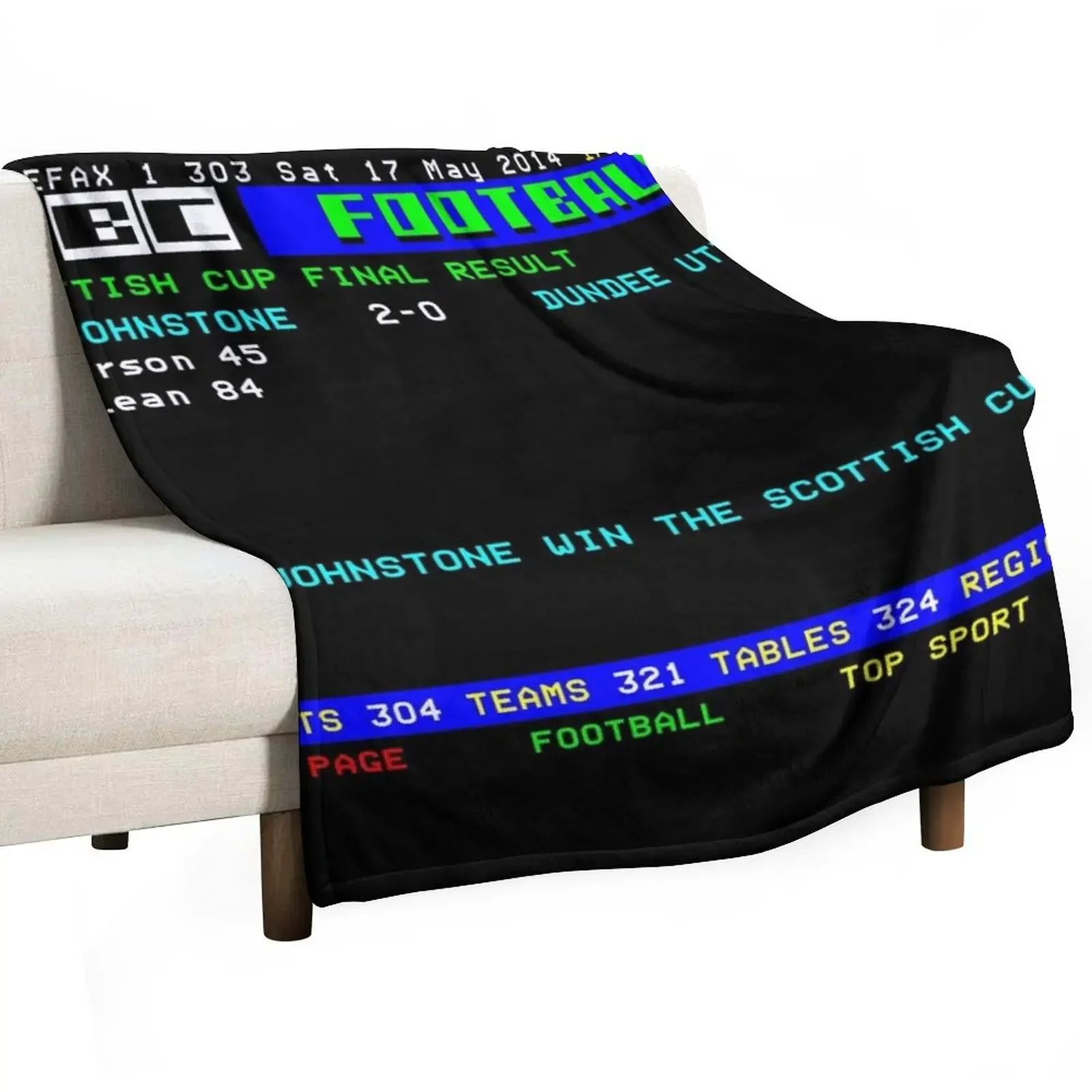 St Johnstone 2014 Scottish Cup CEEFAX Throw Blanket Picnic Winter beds Luxury manga Blankets