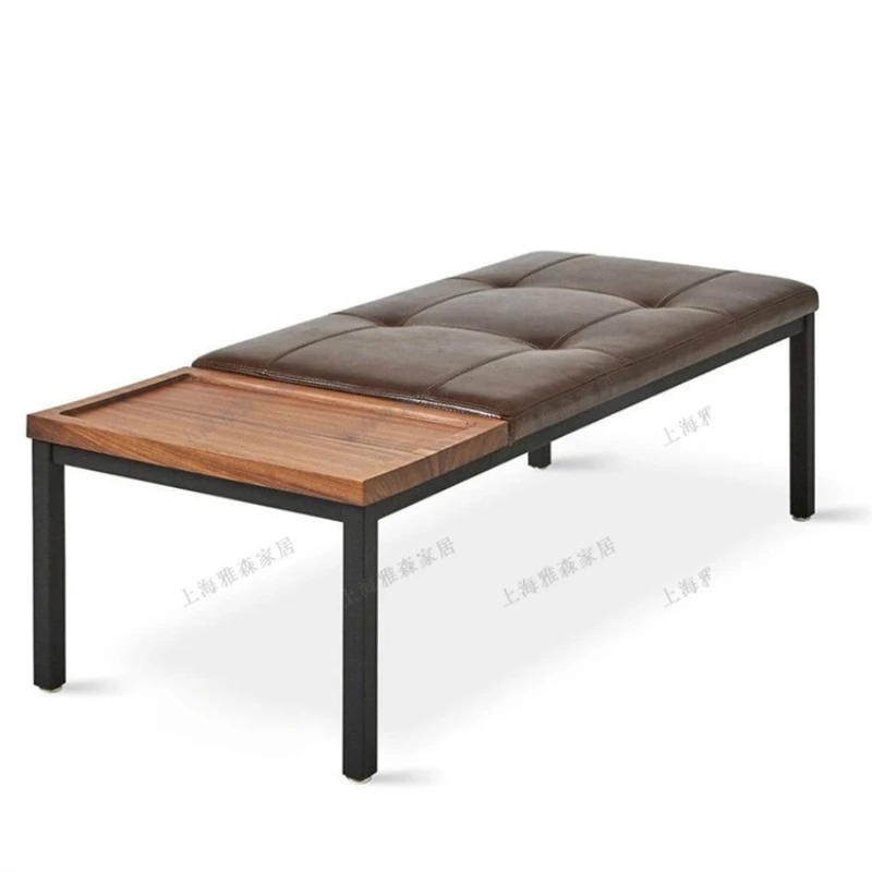 

Nordic simple bench with edge table coffee table stool new Chinese solid wood bedroom bedside stool reachable sofa stool