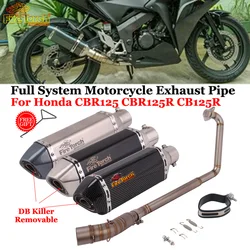 Slip On For Honda CBR125 CBR125R CB125R CBR 125 Motorcycle Exhaust System Front Link Pipe Muffler Escape Removable DB Killer
