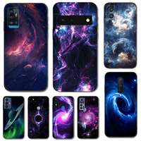 Black Tpu Case For TCL phone 20 20L 10 lite 10L PLUS PRO 20E 20R 20SE 20XE 205 20B 20Y Cosmic starry sky