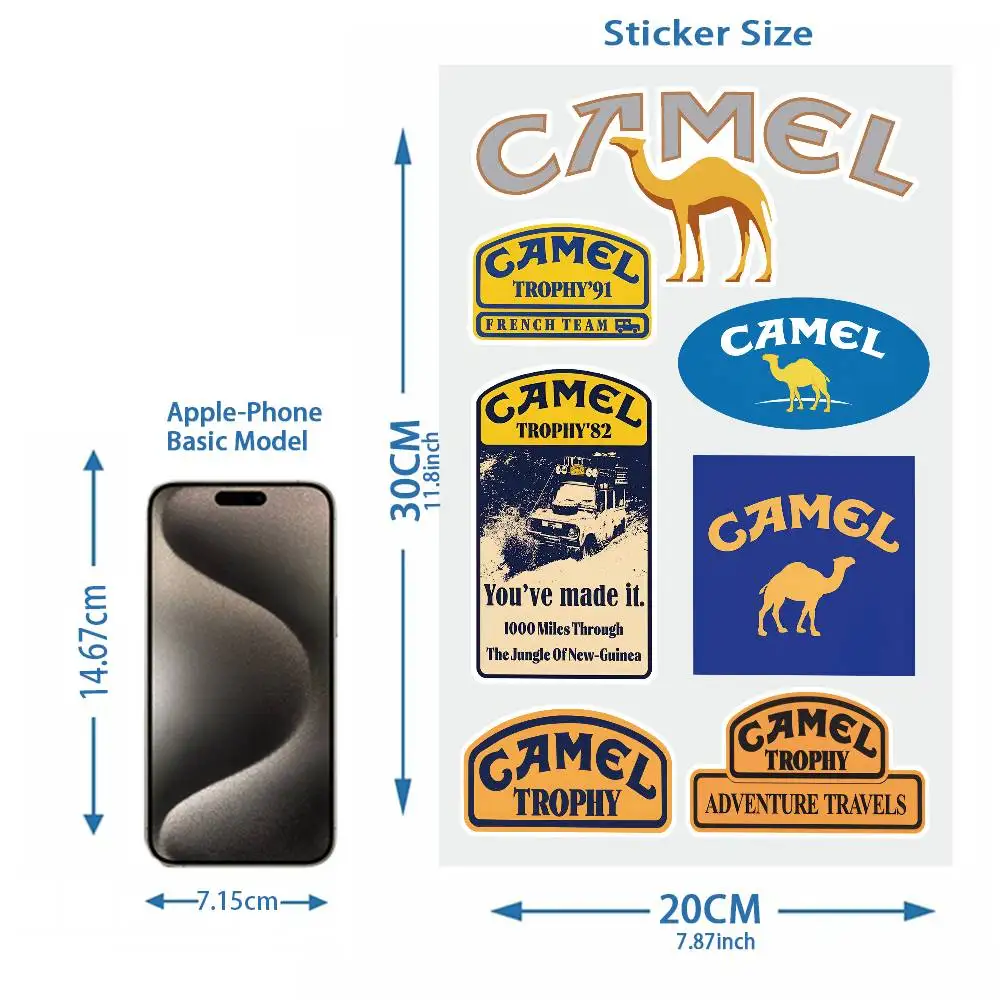 camel adventure bikers Motorcycle Stickers - Silver Styles, Ideal for Decoration