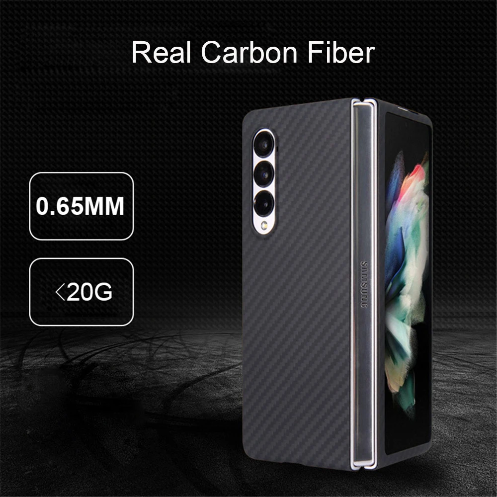 Hot Genuine Aramid Fiber Shockproof Carbon For Samsung Galaxy Z Flip 3 Z Fold 3 Matte For Samsung Z Fold 3 CASE Cover