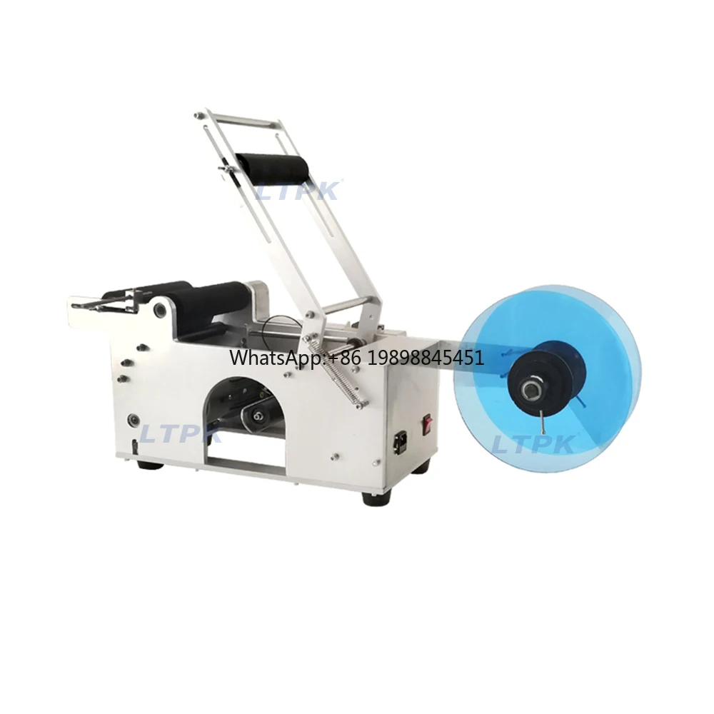 Semi Automatic Desktop Small Round Plastic Pet Water Bottle Cans Label Machine