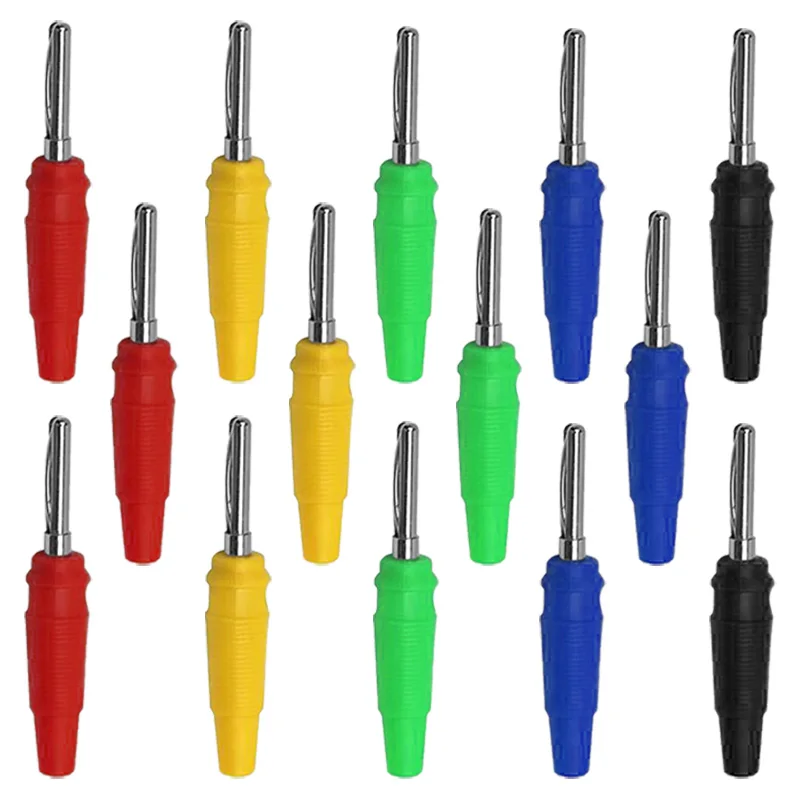 5/20Pcs 4mm Banana Plug High Current Stackable Banana Connector Screw Connection 5-ccolor Insulated Shrouded
