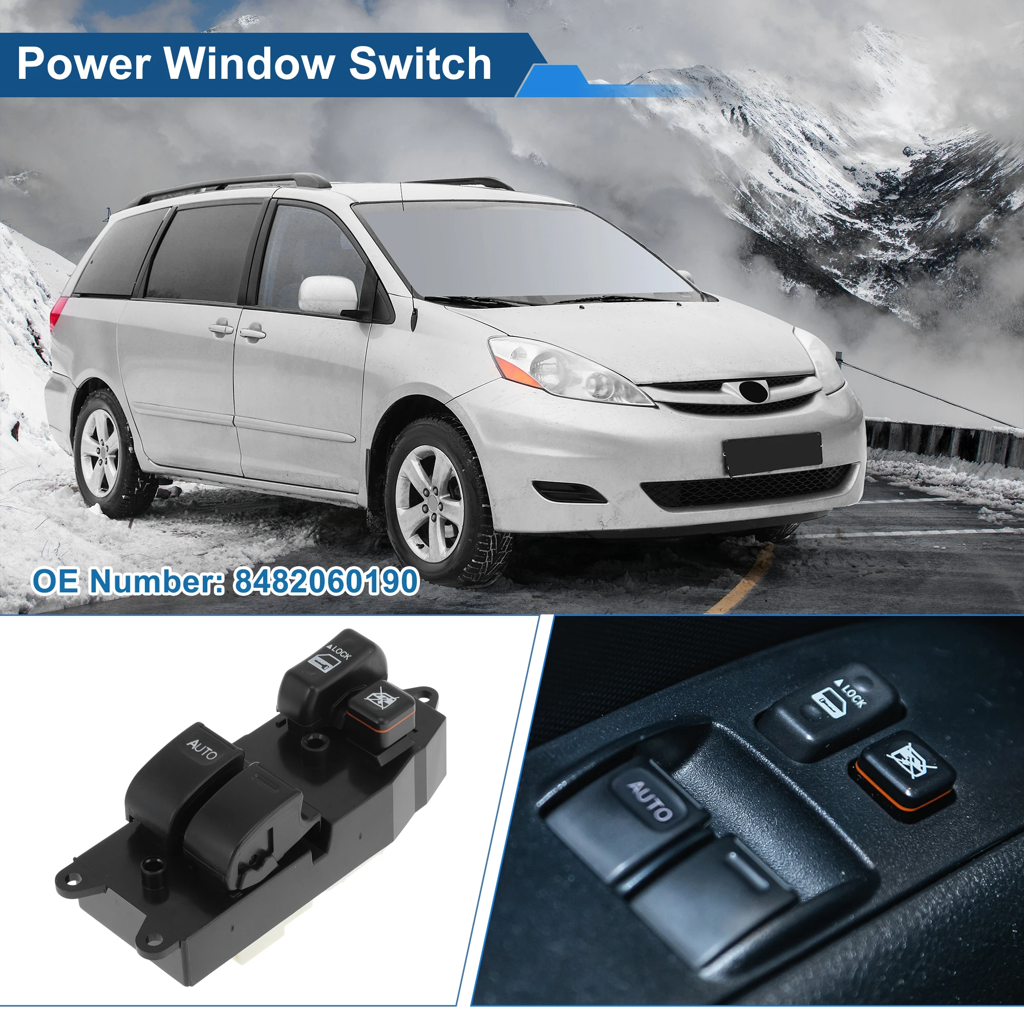 

UXCELL Front Left Car Power Window Switch fit for Toyota Tundra 2000-2004 8482060190