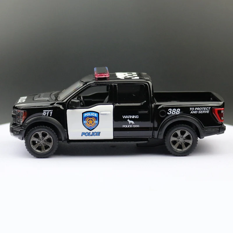 Nuovo Ford F150 Raptor Bronco Modello di auto in lega Diecast in metallo Polizia Fuoristrada Modello di auto Simulazione Collezione Regalo per