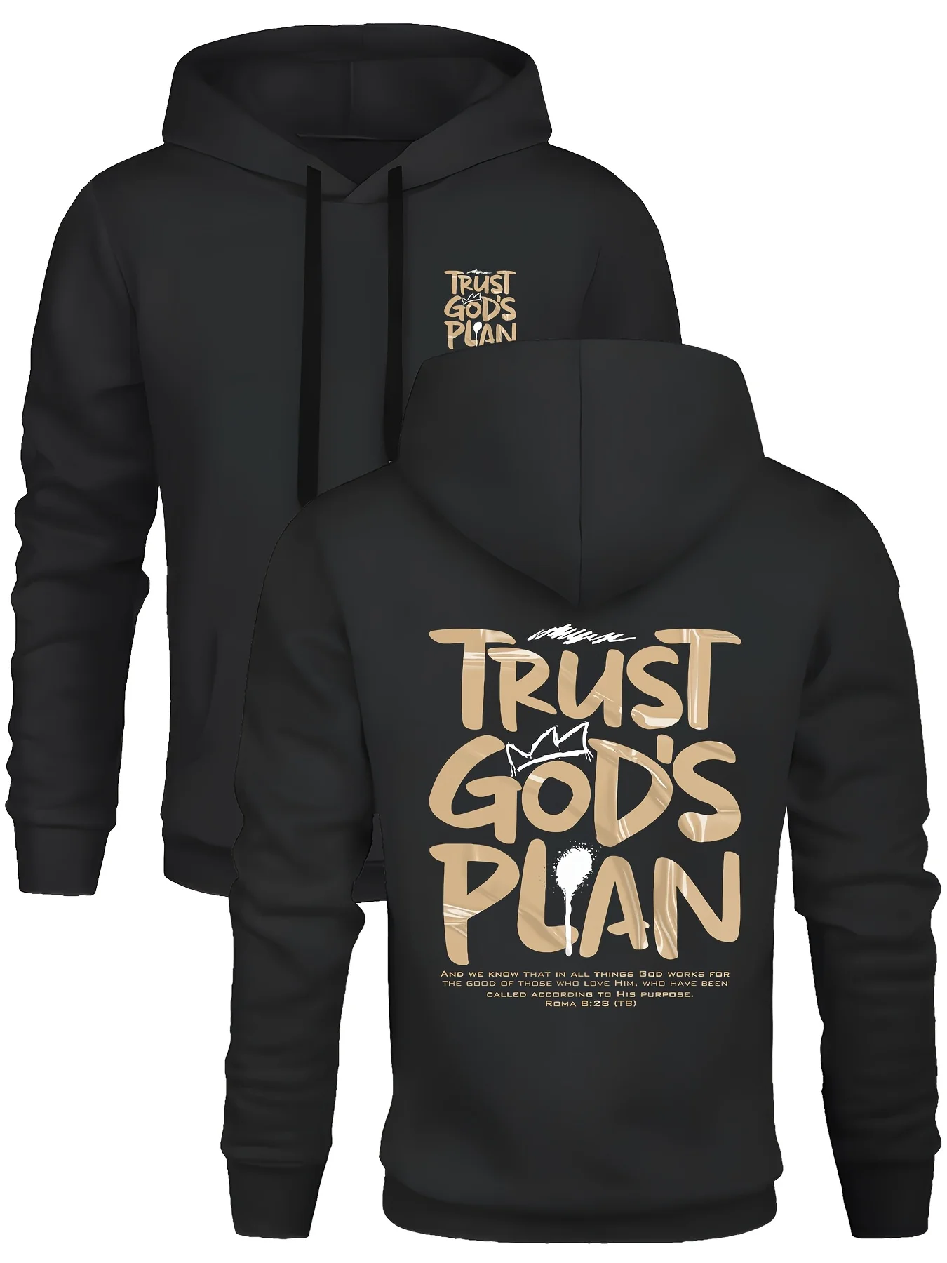 

2025 Осенне-зимняя мужская _ in God' _ Толстовка с капюшоном Черная повседневная с длинным рукавом Высококачественная роскошь для мужчин и женщин Топ Y2k