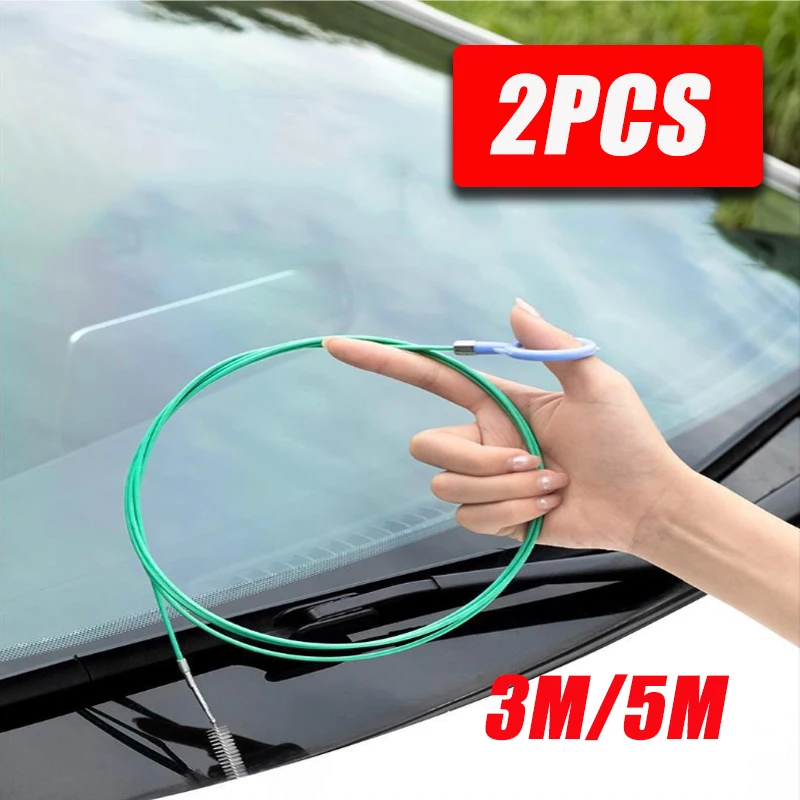 2PCS  3/5m Car Drain Cleaning Brush Sunroof Long Hose Spiral Cleaning Brush Sewer Cleaner Bodywork Cleaning Tools